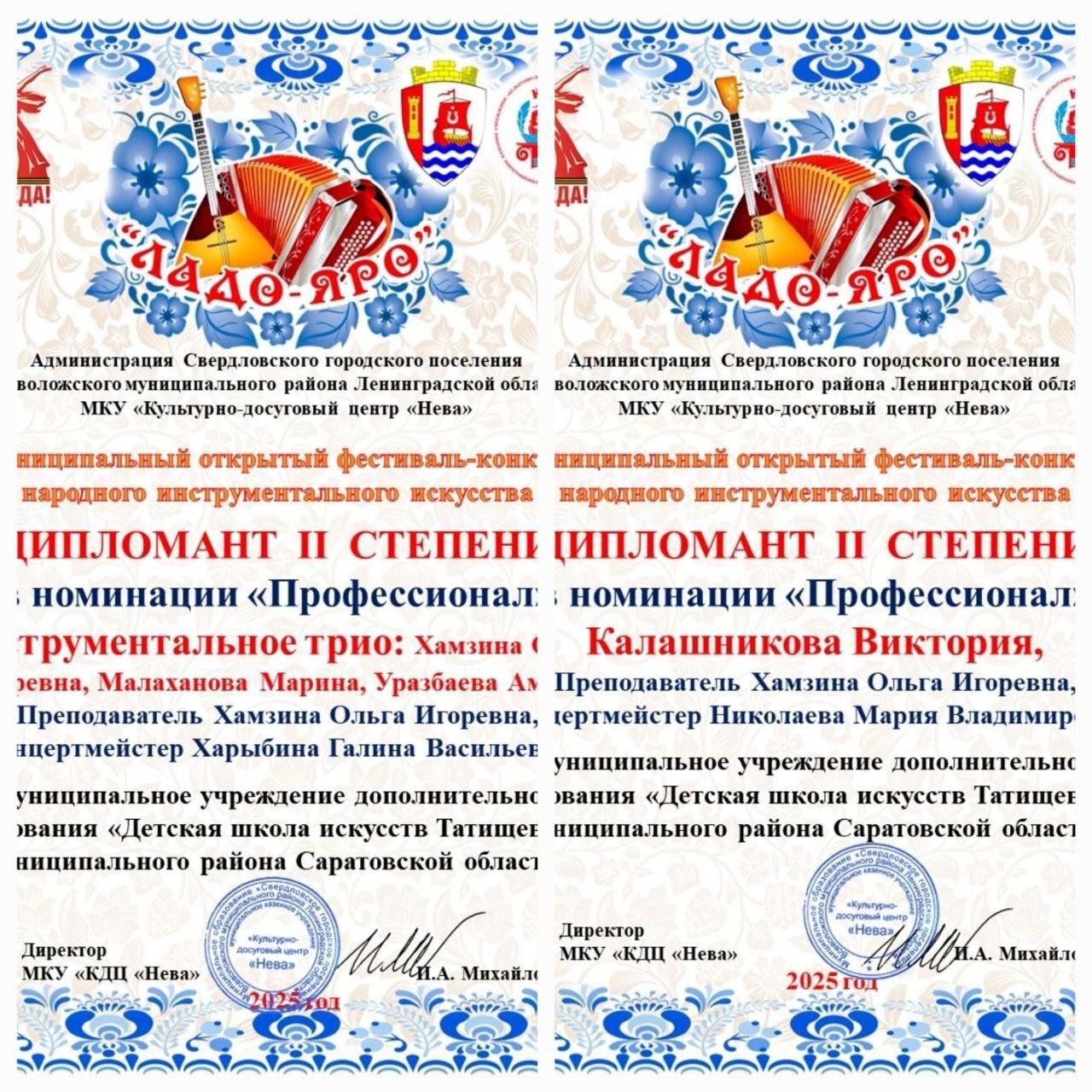 Подведены итоги муниципального открытого фестиваля-конкурса народного инструментального искусства «Ладо-яро» 2025.