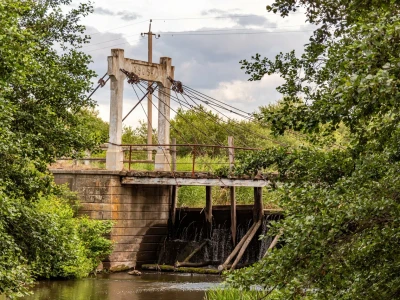 Сокурский мост-плотина 1909 года &amp;quot;Шагомъ&amp;quot;.