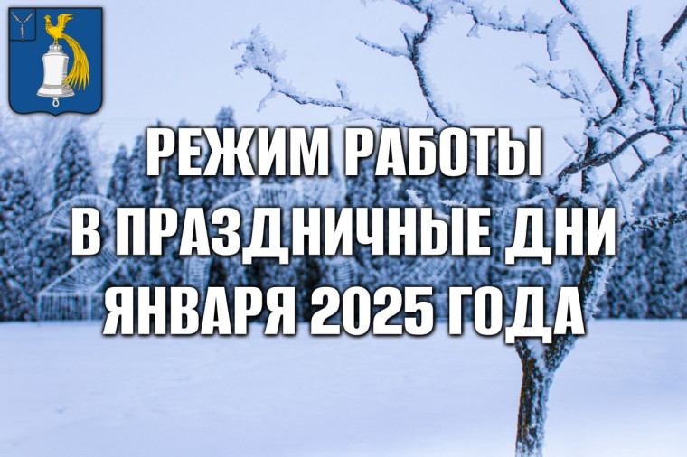 Режим работы в праздничные дни января 2025. Режим работы в праздничные дни января 2025.